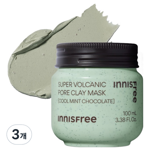 이니스프리 수퍼 화산송이 모공 마스크팩 100ml 쿨 민트 초콜릿, 1개입, 3개