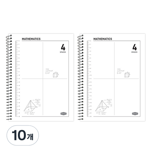 핑크풋 3000 4분할 수학 연습장, 화이트, 10개