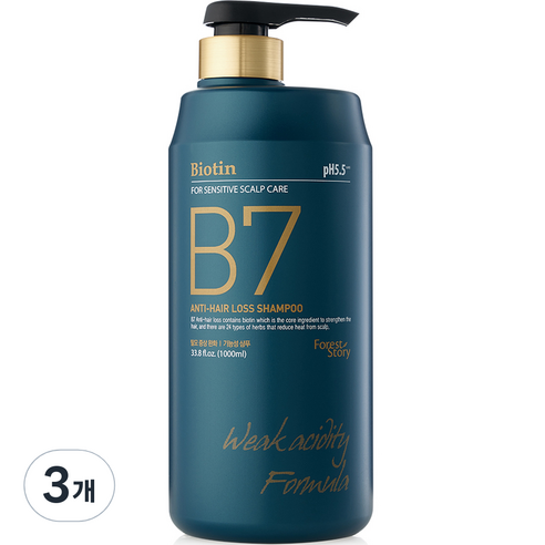 포레스트스토리 B7 약산성 탈모 샴푸, 1000ml, 3개