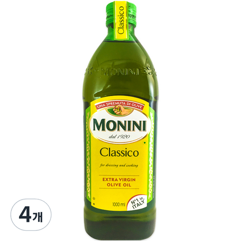 모니니 클라시코 엑스트라 버진 올리브오일 1L, 1000ml, 4개