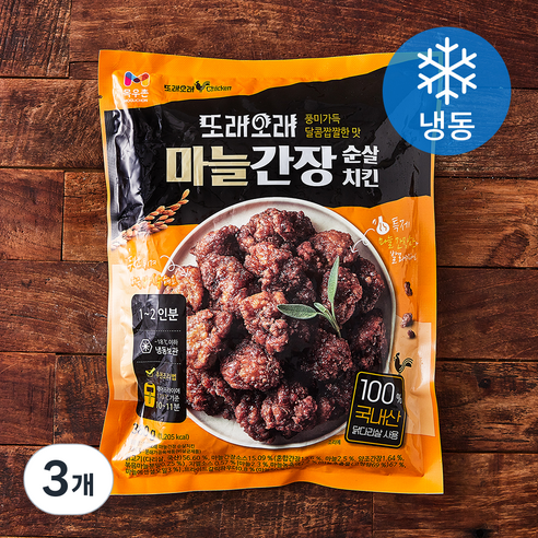 목우촌 또래오래 마늘간장 순살치킨 (냉동), 380g, 3개