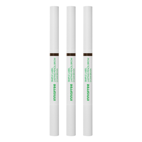 이니스프리 심플라벨 래스팅 펜슬 브로우 0.15g, 01다크브라운, 3개