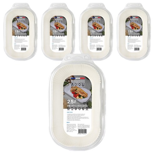 리빙베리 에어프라이어 직사각 종이호일 소형 2.5L 60p, 5개