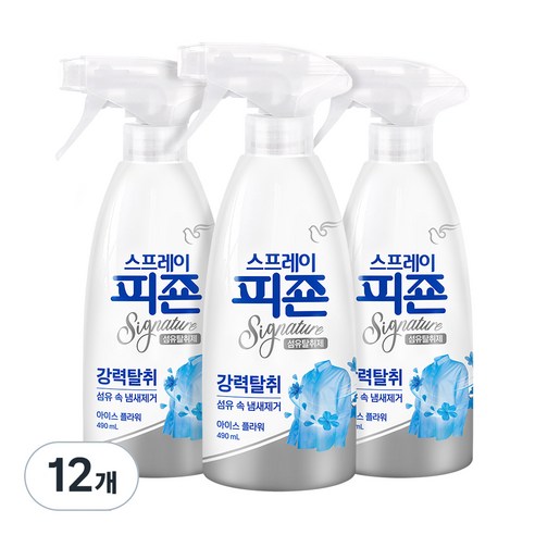 스프레이 피죤 시그니처 섬유탈취제 아이스 플라워, 490ml, 12개