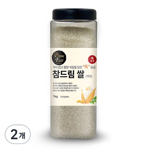 Prime Field 경기 참드림 백미 특등급, 1kg, 2개