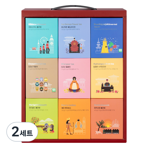 쌍계명차 월드티 컬렉션 리미티드 에디션 선물 패키지 세트, 티백 9종 x 3p, 2세트