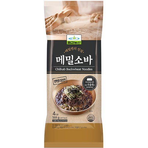 칠갑농산 메밀소바 4인분, 1개, 568g 노브랜드모밀