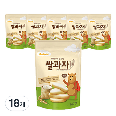 아이뽀뽀미 쌀과자 떡뻥, 백미, 18개, 30g