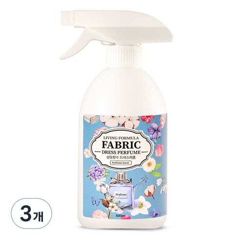 생활공식 섬유향수 드레스 퍼퓸 냄새제거 섬유탈취제, 500ml, 3개