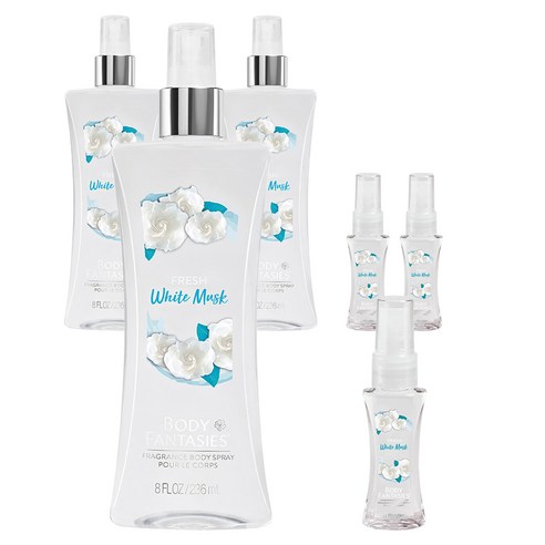 바디판타지 프레시 화이트 머스크 프래그런스 바디 스프레이 236ml + 29ml, 3개