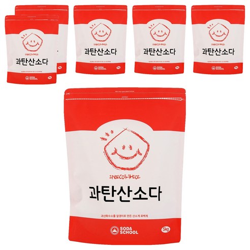 소다스쿨 산소계 표백제 과탄산소다, 5kg, 6개