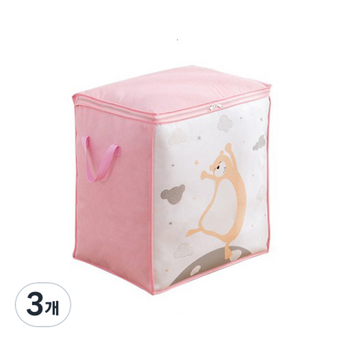 디피디피 가정용 의류 및 수납 보관함 2, 핑크, 3개