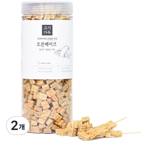 제로랩스 고기가득 오븐베이크 강아지 간식 1kg, 치즈맛, 2개