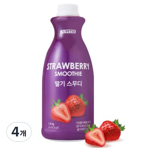 쥬피터 딸기스무디 1.8kg, 4개, 1.8L