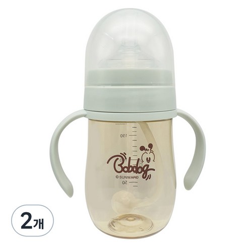 밥독 유아용 PPSU 스마트 빨대컵 180ml 트윈팩, 민트, 민트, 1세트