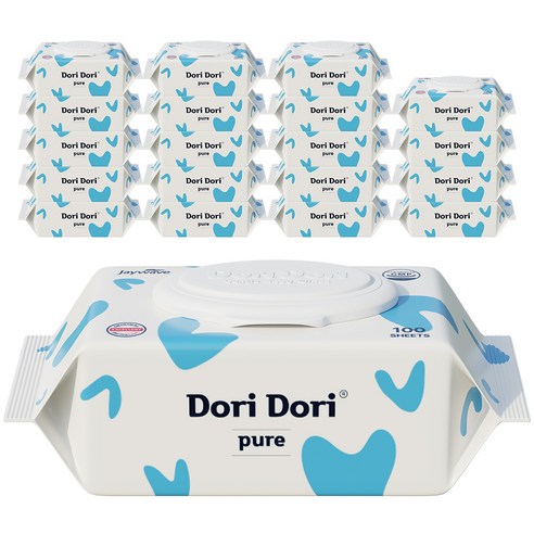   Doridori Pure Baby Wet tissue Cap Type, 100 sheets, 20 pieces