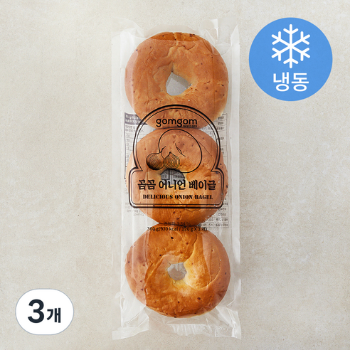 곰곰 어니언 베이글 (냉동), 360g, 3개