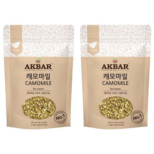 아크바 캐모마일 허브티 잎차, 50g, 1개입, 2개
