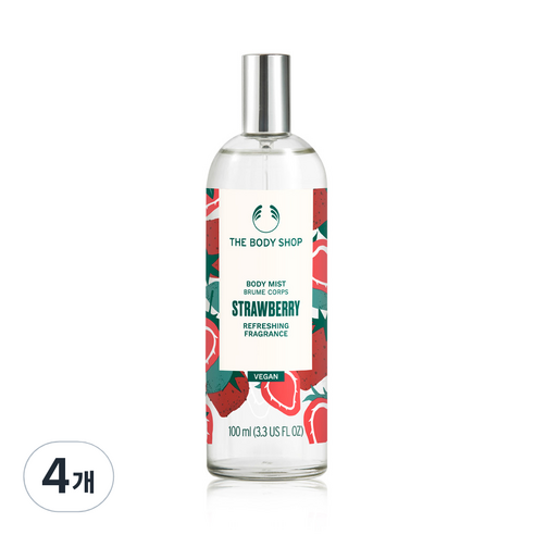 더바디샵 스트로베리 바디 미스트, 100ml, 4개