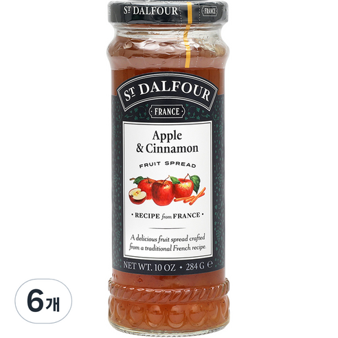 샹달프 애플 & 시나몬잼, 284g, 6개