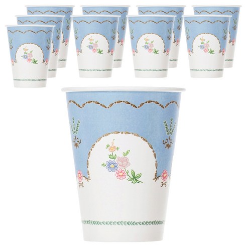 블린 스윗 티타임 블루 종이컵 260ml, 10개, 1개