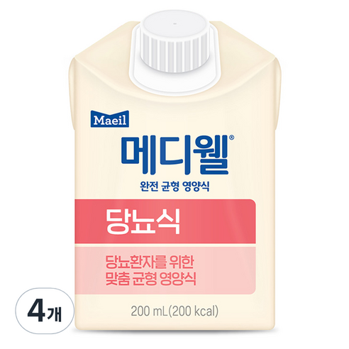메디웰 매일 당뇨식, 200ml, 4개