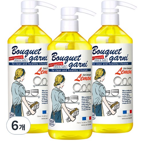 부케가르니 에코 1종 주방세제 레몬향, 750ml, 6개