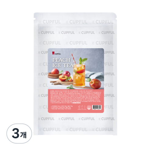 컵풀 복숭아 아이스티 파우더, 1kg, 3개, 1개입