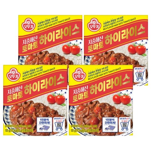 오뚜기 지중해산 토마토 하이라이스 고형, 100g, 4개