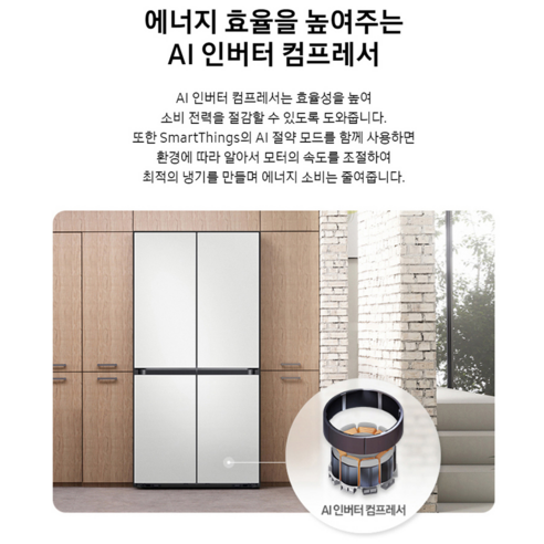 고급스러운 디자인과 뛰어난 기능을 갖춘 비스포크 냉장고