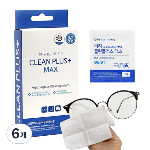 이지클린플러스 다용도 항균세정 티슈 30p, 6개