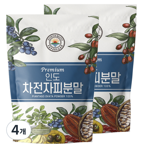 해나식품 인도 차전자피분말, 500g, 4개