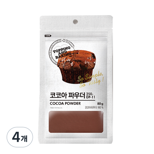큐원 코코아 파우더, 80g, 4개