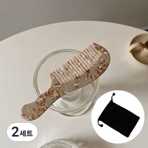 주앙오브제 시그마 빗 + 플란넬 백, 12 오트밀 컬러, 2세트