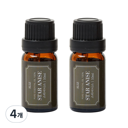 알레 비건 아로마 에센셜 오일 스타아니스, 10ml, 4개