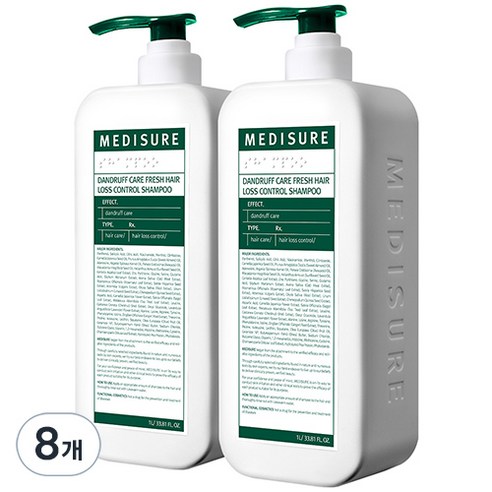 메디슈어 비듬케어 프레쉬 탈모 샴푸, 1L, 8개