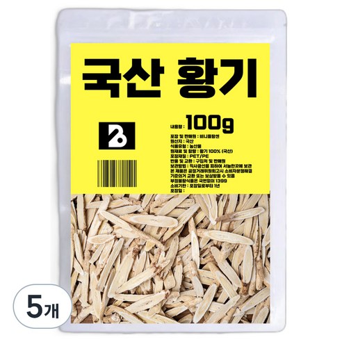 비니플랑센 국산 황기 절편, 100g, 5개