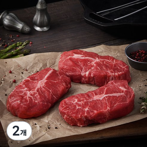 미국산 메가 부채살 스테이크용 (냉장), 600g, 2개