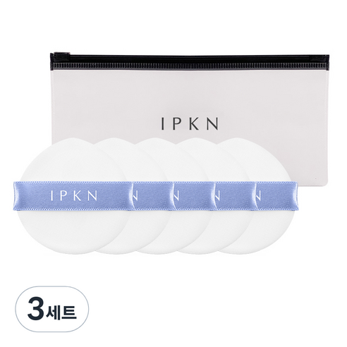 입큰 스킨피니쉬 피팅 루비셀 쿠션 퍼프 5p + 파우치 세트, 블루, 3세트
