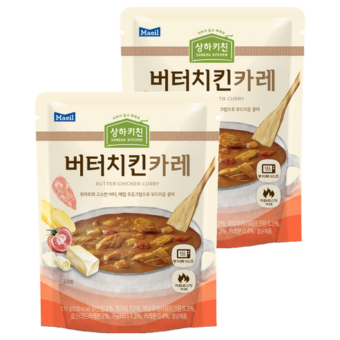 상하키친 매일유업 버터치킨 카레, 170g, 2개