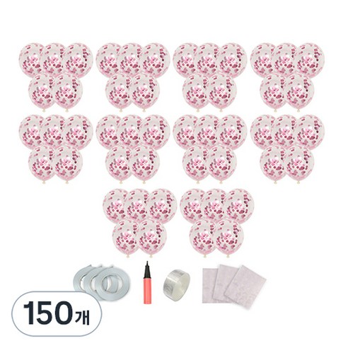 피앤비유니티 컨페티 라운드 풍선 30cm, 06 푸치샤, 150개