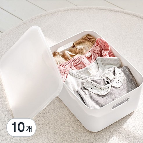 룸앤홈 애니 팬트리 수납박스, 화이트, M(260 x 365 x 160 mm), 10개