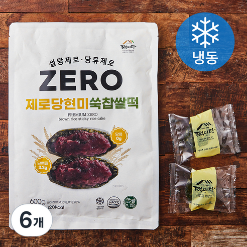 떡미당 제로당 현미 쑥찹쌀떡 (냉동), 60g, 10개입, 6개