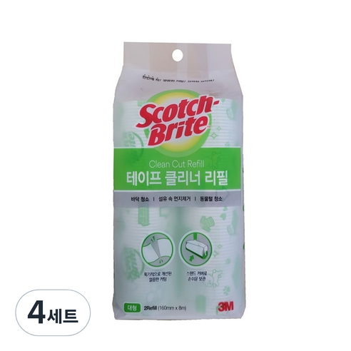 스카치브라이트 테이프 클리너 리필 2p, 4세트