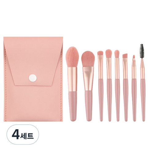 데일리프렌즈 연지네 미니 메이크업 브러쉬 8종 세트, 피치, 4세트