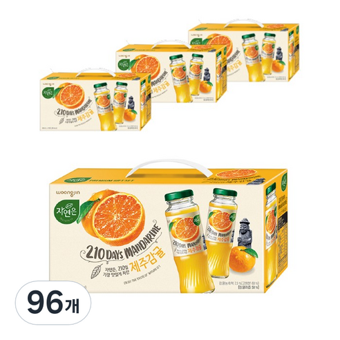 자연은 210일 제주감귤, 180ml, 96개