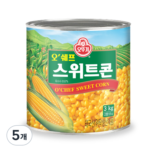 오뚜기 오쉐프 스위트콘, 3kg, 5개