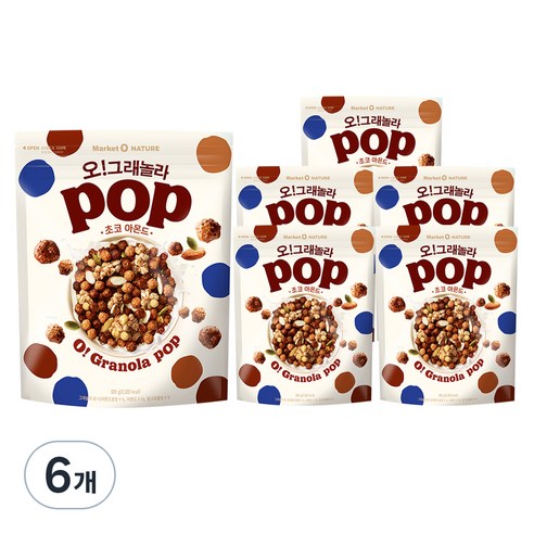 오그래놀라 팝 초코 아몬드, 520g, 6개