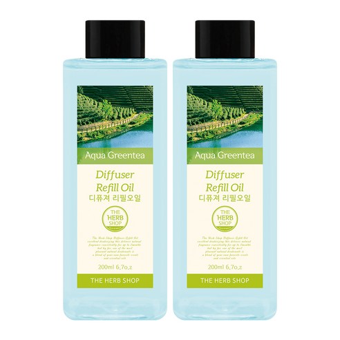 더허브샵 디퓨저 리필오일 2p, 아쿠아그린티, 200ml, 2개