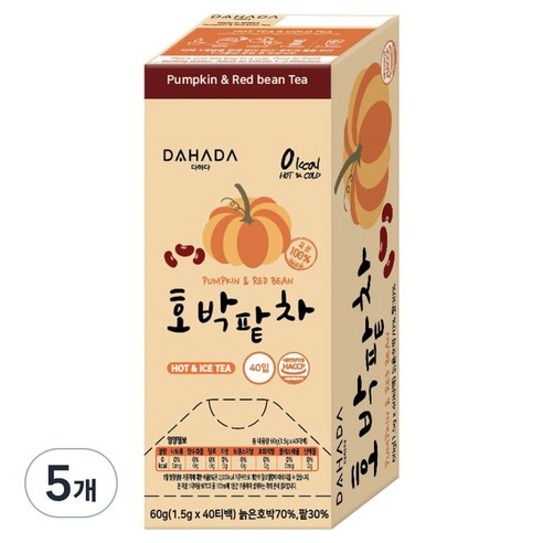 다하다 호박팥차, 1.5g, 40개입, 5개